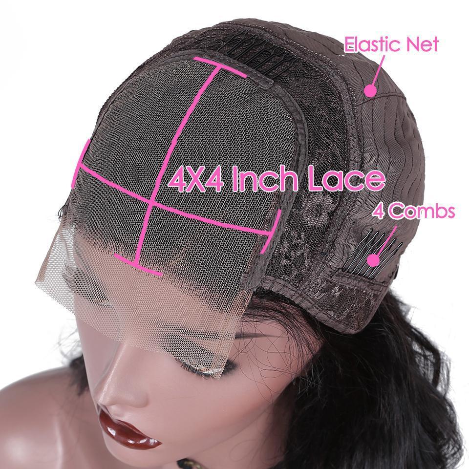 180% Density Full 4x4 Transparent Lace Front Loose Deep Human Hair Wig
