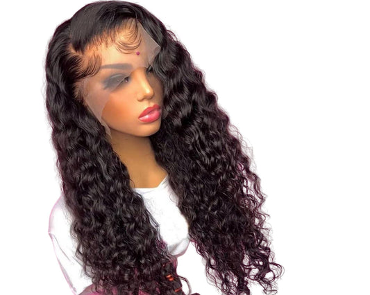 13x4 HD Transparent Lace Frontal Deep Wave Human Hair Wigs 200% Density