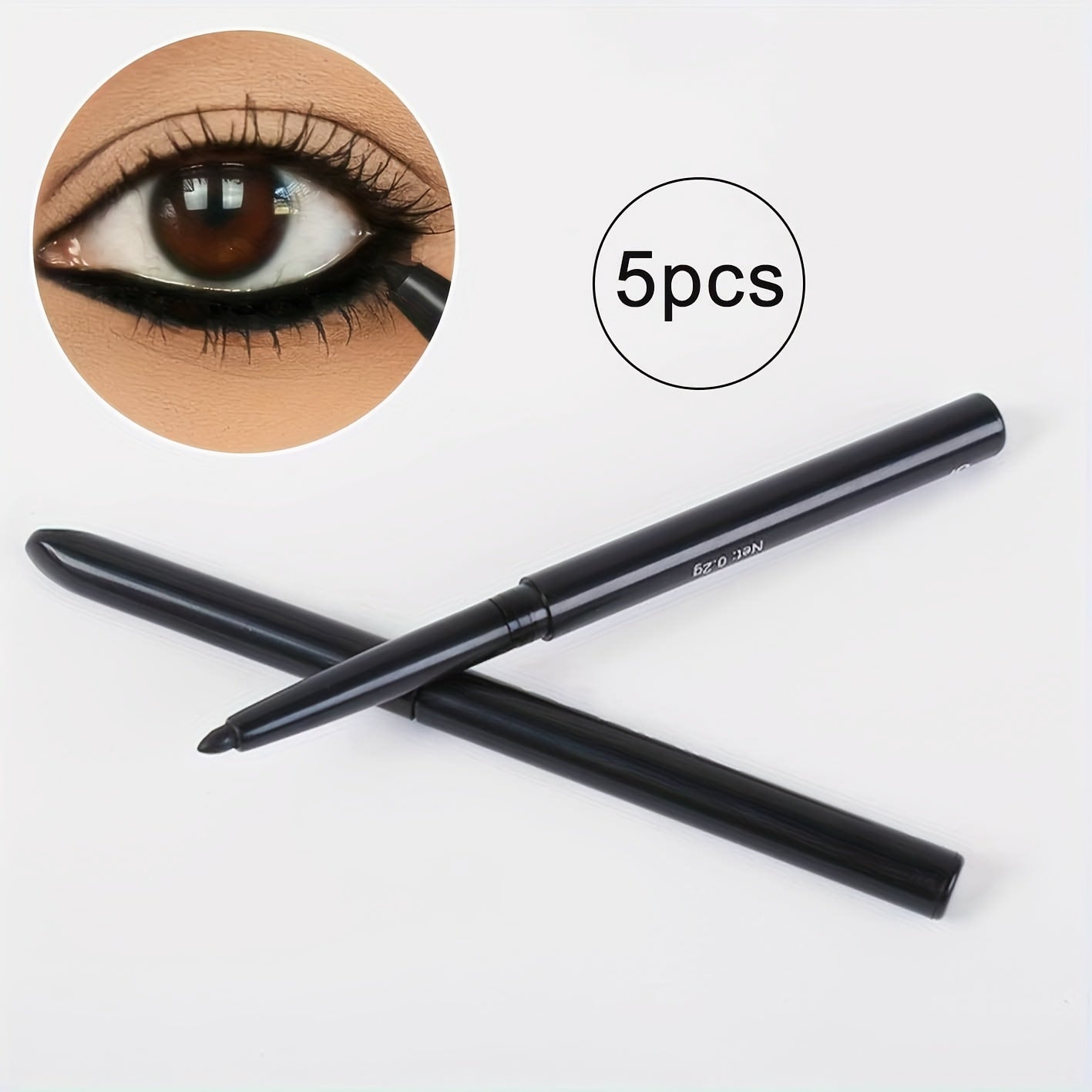 2pcs Waterproof Black Eyeliner Pencil Set – Smudge-Proof, Long-Lasting & Easy for Beginners