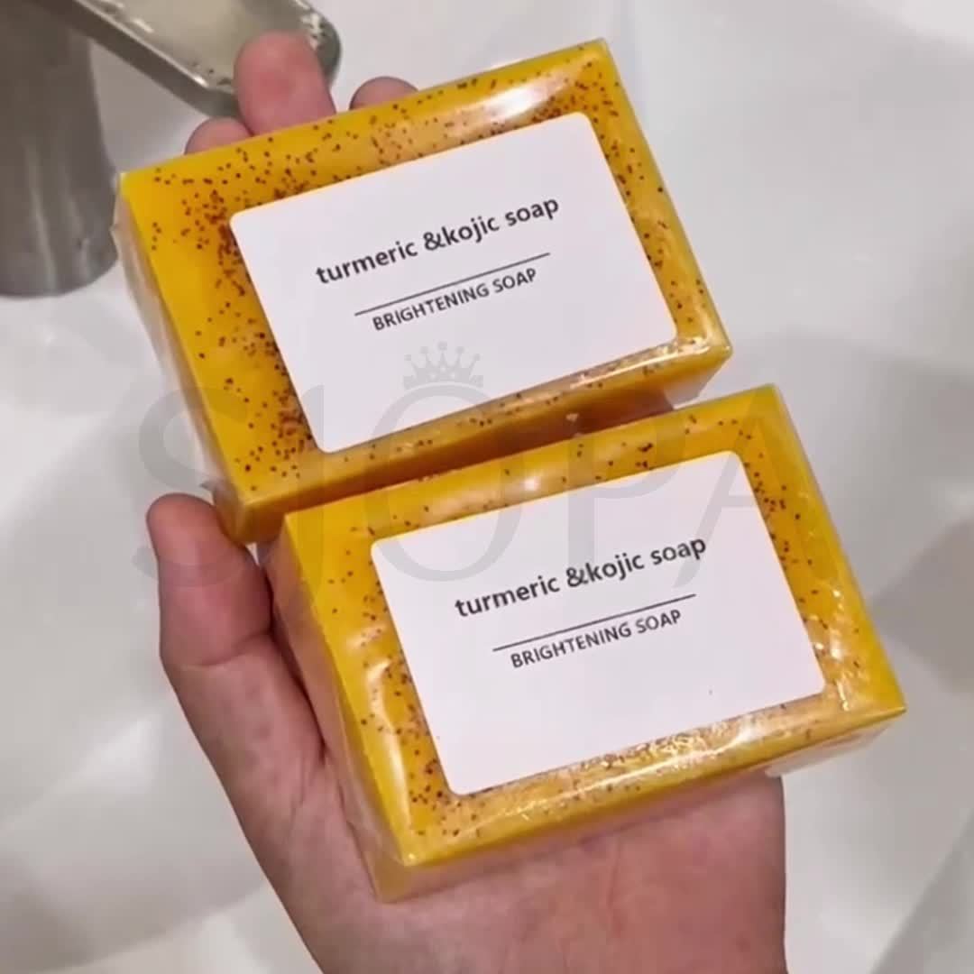3-Pack Turmeric & Kojic Acid Soap Bars – Brightening and Deep Cleansing Face & Body Soap – Gentle on All Skin Types, Paraben-Free