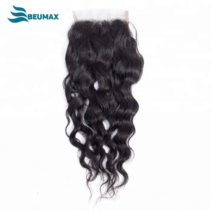 10A Grade 3/4 Water Wave Human Hair bundles with  4x4 Closures & 13x4