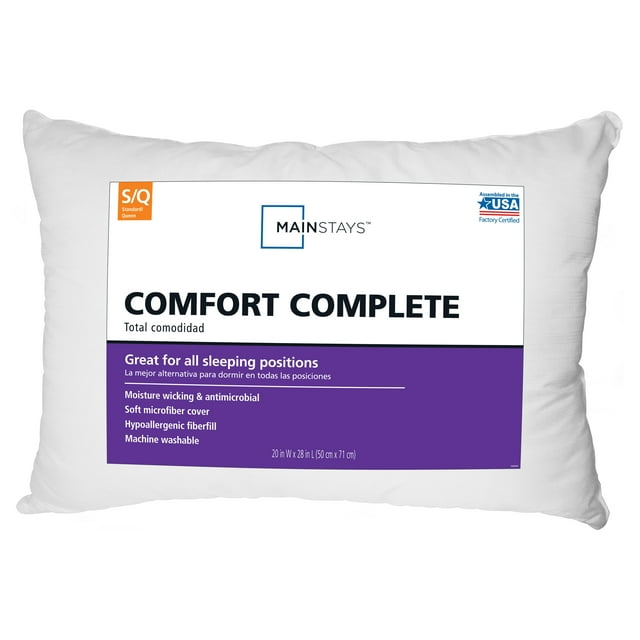 2Pcs Comfort Complete Bed Pillow, Standard/Queen