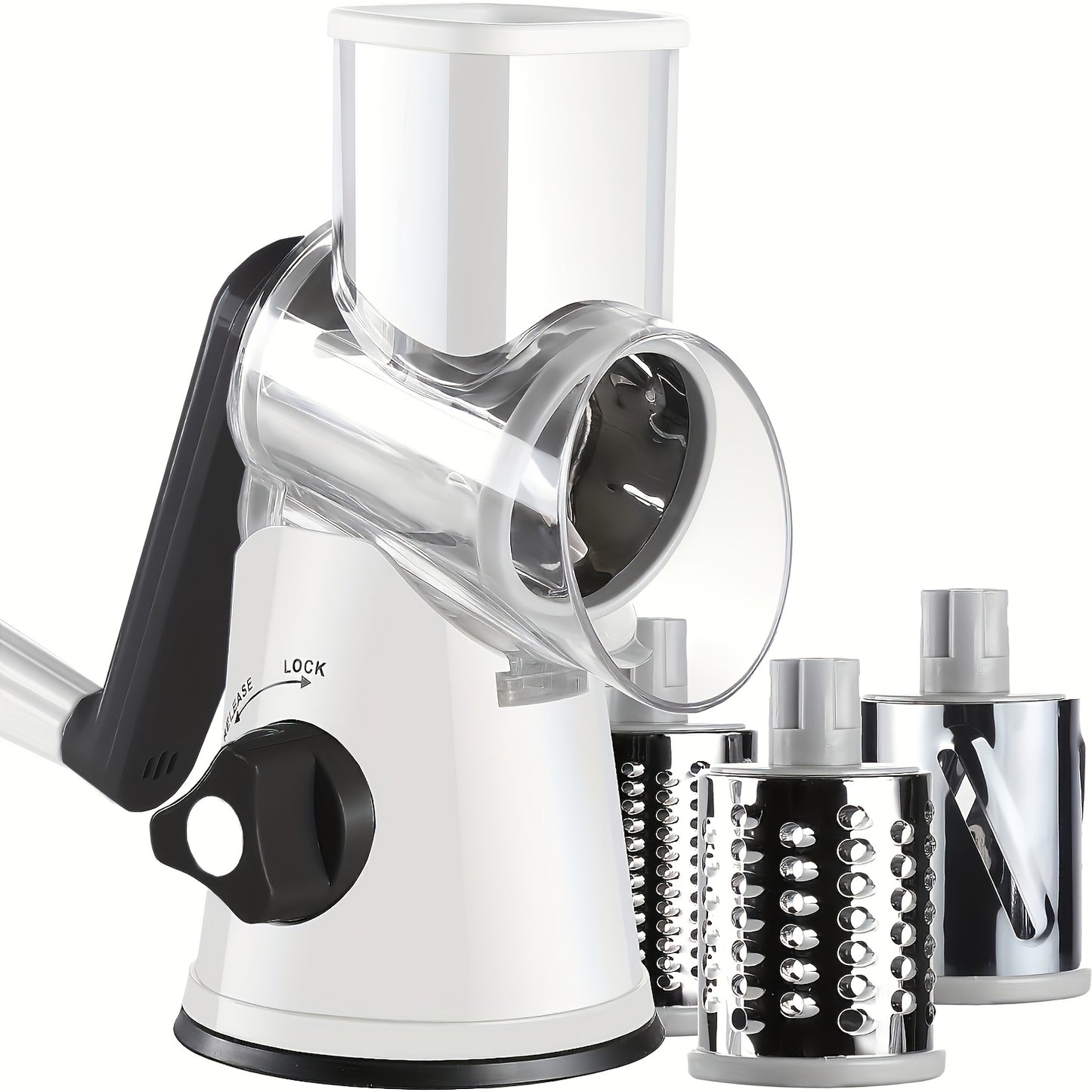 Manual Multi-Functional Drum Slicer – Desktop Kitchen Tool for Slicing Cheese, Vegetables & Fruits with Ease