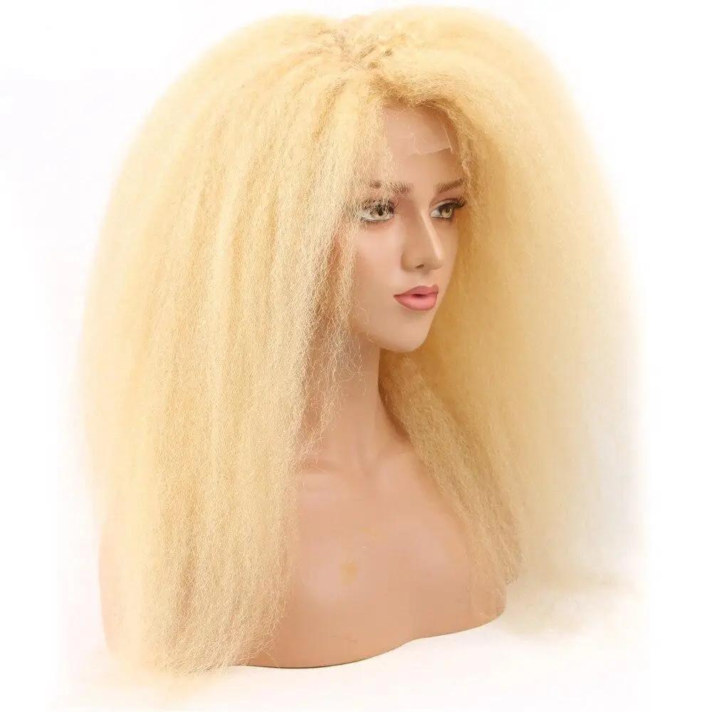 200% Density Kinky Straight 613 Blonde 13x4 Lace 13x6 Frontal Wigs