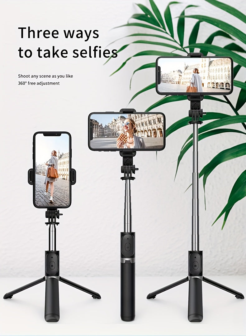 40-Inch Telescopic Selfie Stick Tripod – 360° Rotation, Wireless Remote & Floor-Standing Stand for iPhone/Android, Vlogging & Live Streaming