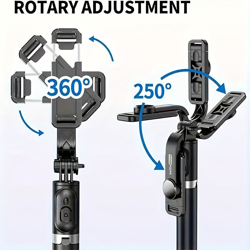 40-Inch Telescopic Selfie Stick Tripod – 360° Rotation, Wireless Remote & Floor-Standing Stand for iPhone/Android, Vlogging & Live Streaming