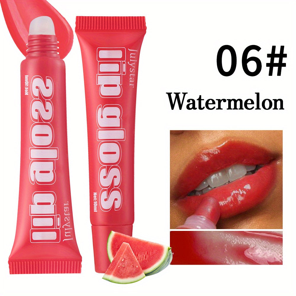 4pcs Lip Gloss Set – 8 Fruity Flavors, Hydrating & Non-Sticky, Long-Lasting Shine for Smooth, Glossy Lips