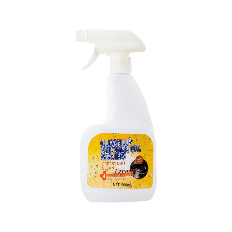 Kitchen Heavy-Duty Oil Stain Remover 500ml Deep Cleaning Spray with Lemon Scent No-Residue Formula for Stoves, Ovens, Utensils & Appliances