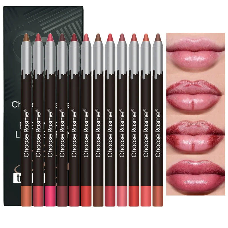 12-Piece Matte Lip Liner Set – Assorted Colors, Long-Lasting Formula, Perfect Gift Set