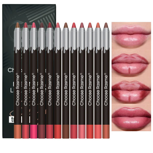 12-Piece Matte Lip Liner Set – Assorted Colors, Long-Lasting Formula, Perfect Gift Set