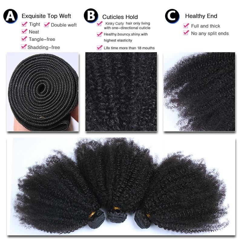 Wholesale 5/6/10/12 Bundles Afro Kinky Curly 10A Grade Human Hair Bund
