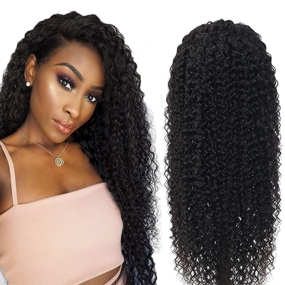 13x4 HD Transparent Lace Frontal Kinky Curly Human Hair Wigs 200% Dens