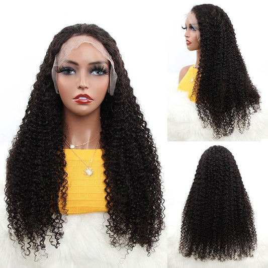 Kinky Curly 13x6 Transparent Lace Frontal Brazilian Human Hair Wigs
