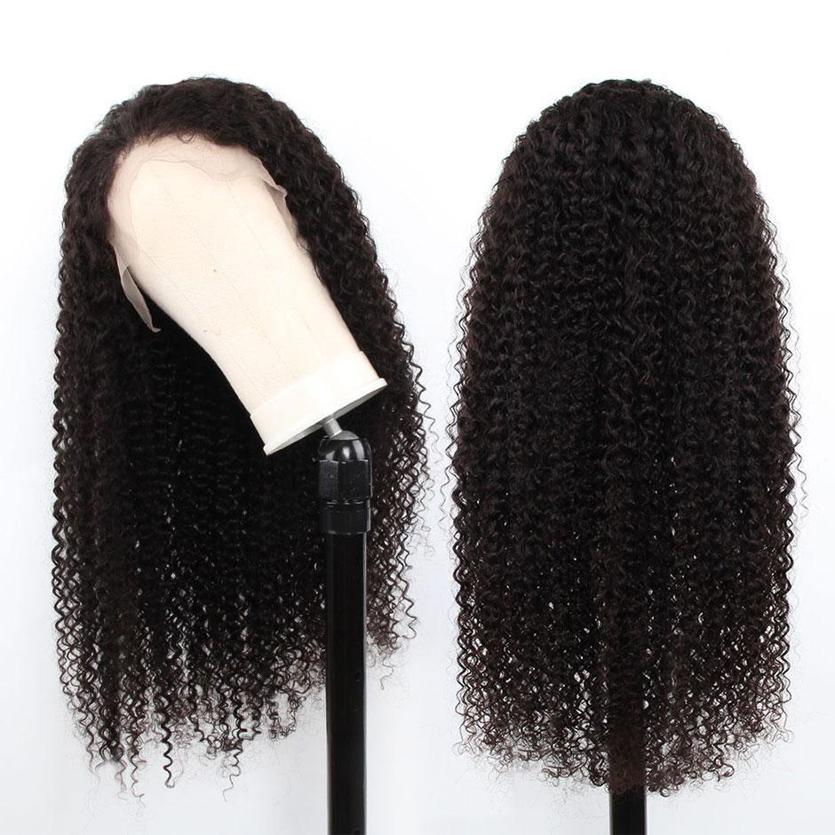 Kinky Curly 13x6 Transparent Lace Frontal Brazilian Human Hair Wigs