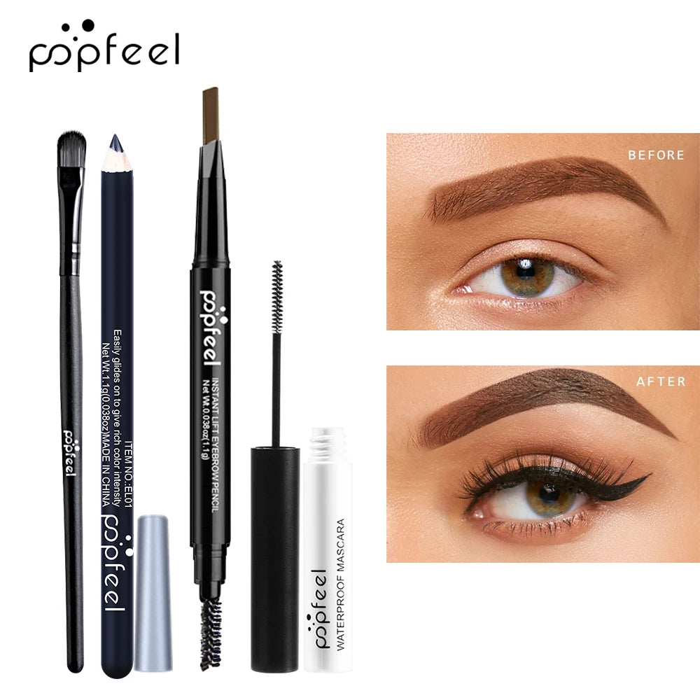 POPFEEL Professional Eye Makeup Gift Set – All-in-One Eye Kit with Eyeshadow Palette Eyeliner, Brow Pencil & Mascara