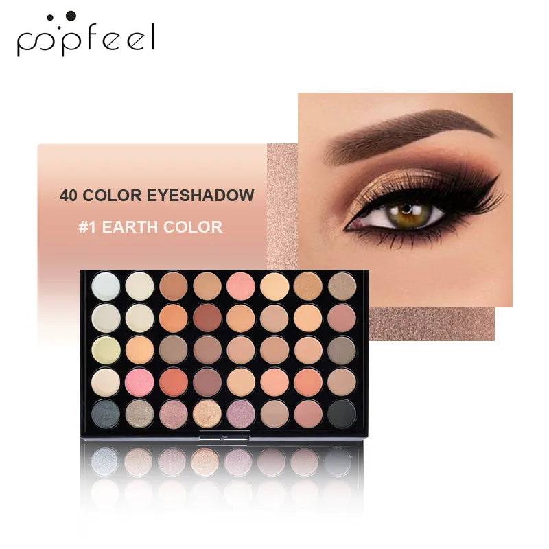 POPFEEL Professional Eye Makeup Gift Set – All-in-One Eye Kit with Eyeshadow Palette Eyeliner, Brow Pencil & Mascara