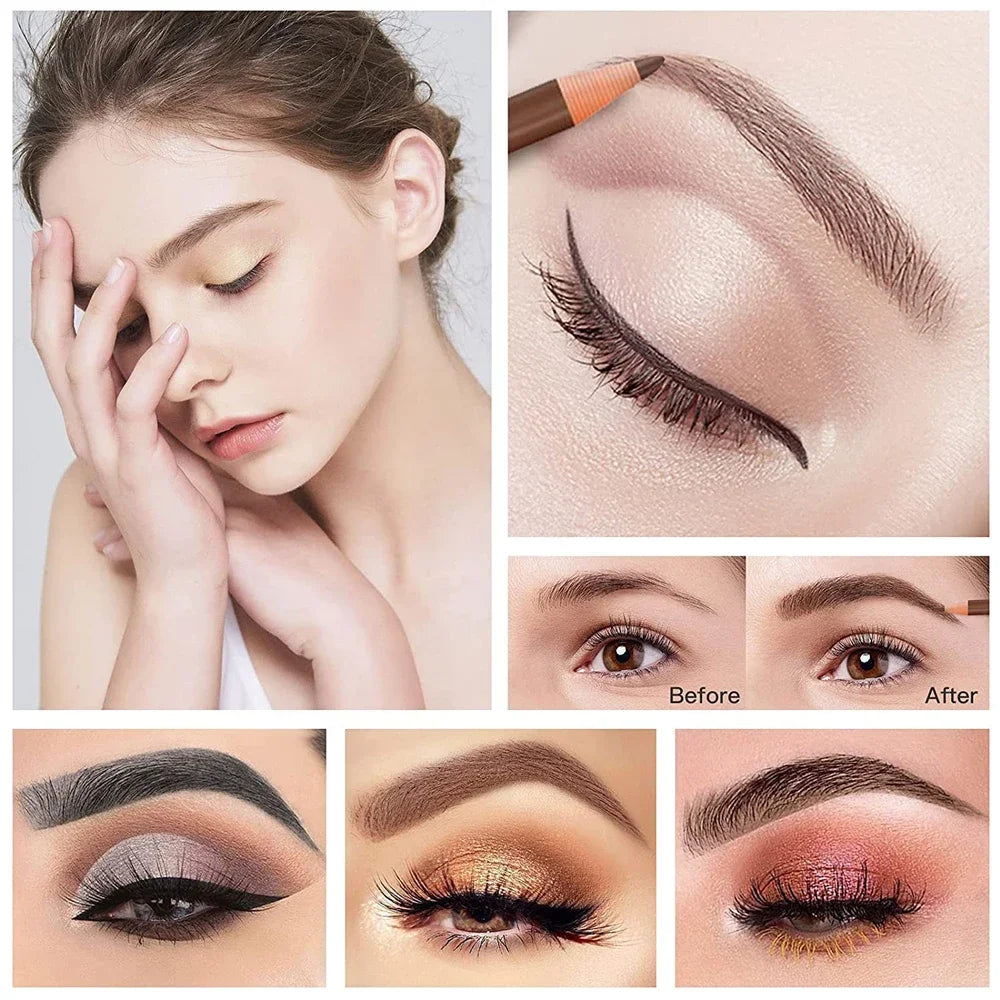 12Pcs Tear-Off Pull Line Eyebrow Pencil – No Sharpening Needed Natural Finish