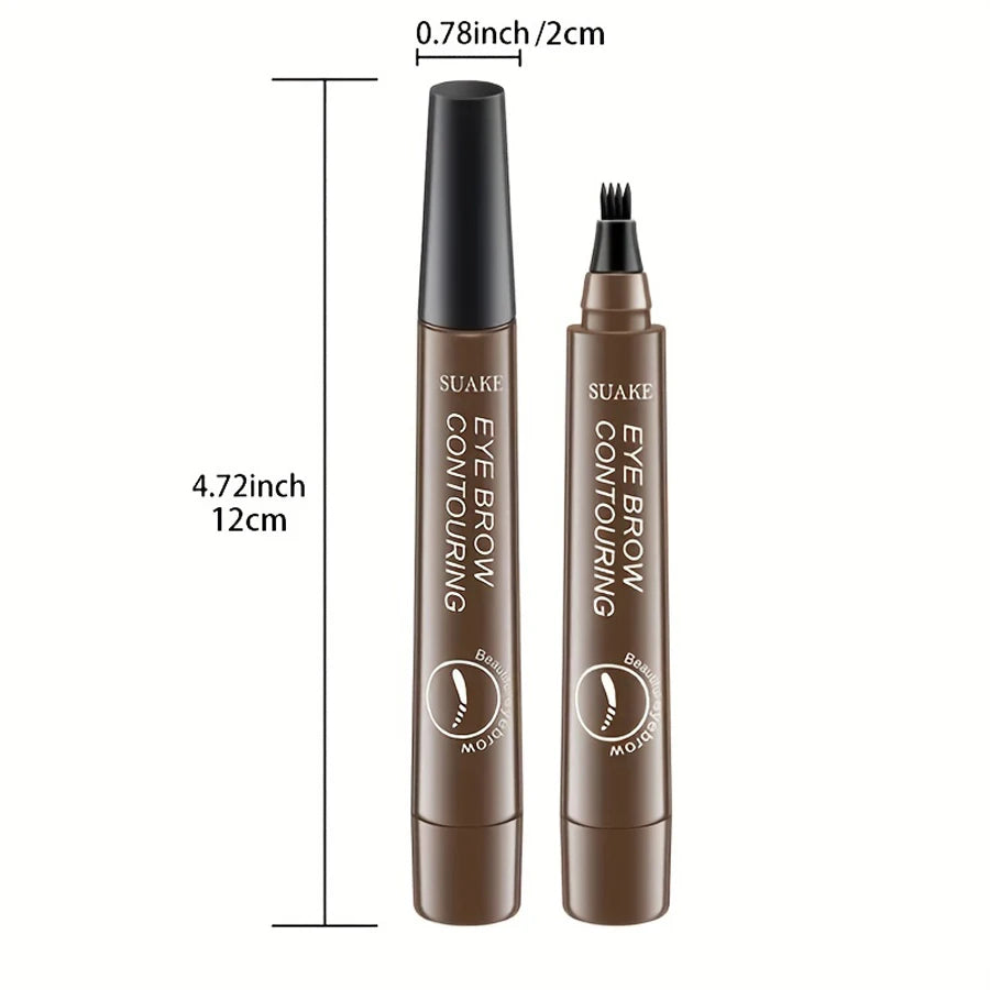 5pcs 4D Microblading Eyebrow Pens – 4-Prong Tip Tattoo Effect, Long-Lasting Liquid Eyebrow Pencil for Natural Hair-Like Strokes