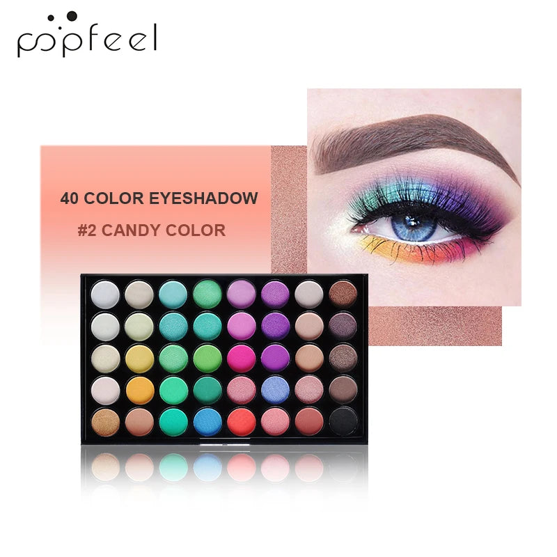 POPFEEL Professional Eye Makeup Gift Set – All-in-One Eye Kit with Eyeshadow Palette Eyeliner, Brow Pencil & Mascara