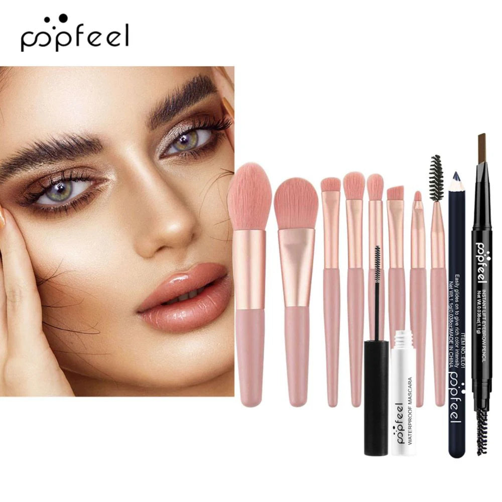 POPFEEL Professional Eye Makeup Gift Set – All-in-One Eye Kit with Eyeshadow Palette Eyeliner, Brow Pencil & Mascara