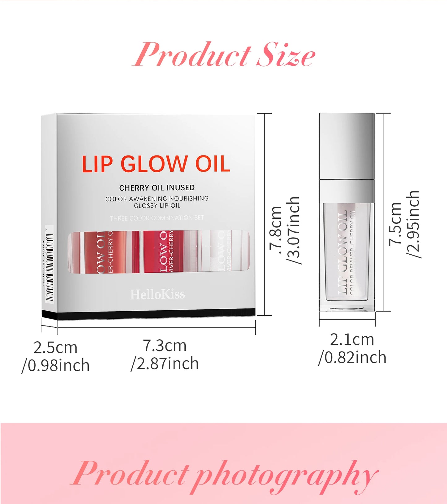 Crystal Jelly Moisturizing Lip Oil Set – Tinted Lip Glow Oil for Hydrating Shine & Natural Color, Lightweight Lip Gloss Makeup Kit
