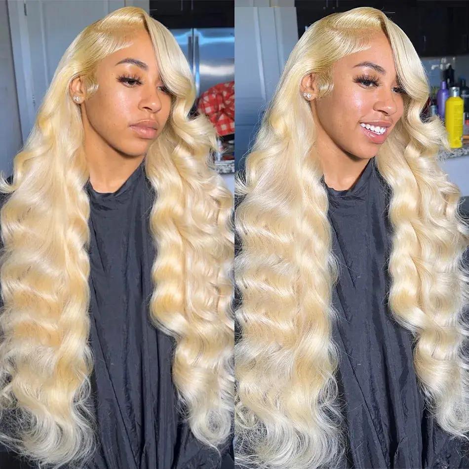 613 Honey Blonde Body Wave 13x6 13x4 Lace Front Human Hair Wig