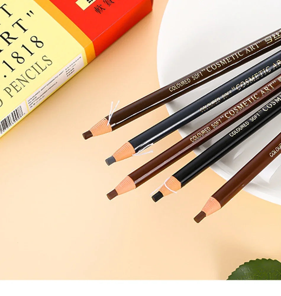 12Pcs Tear-Off Pull Line Eyebrow Pencil – No Sharpening Needed Natural Finish