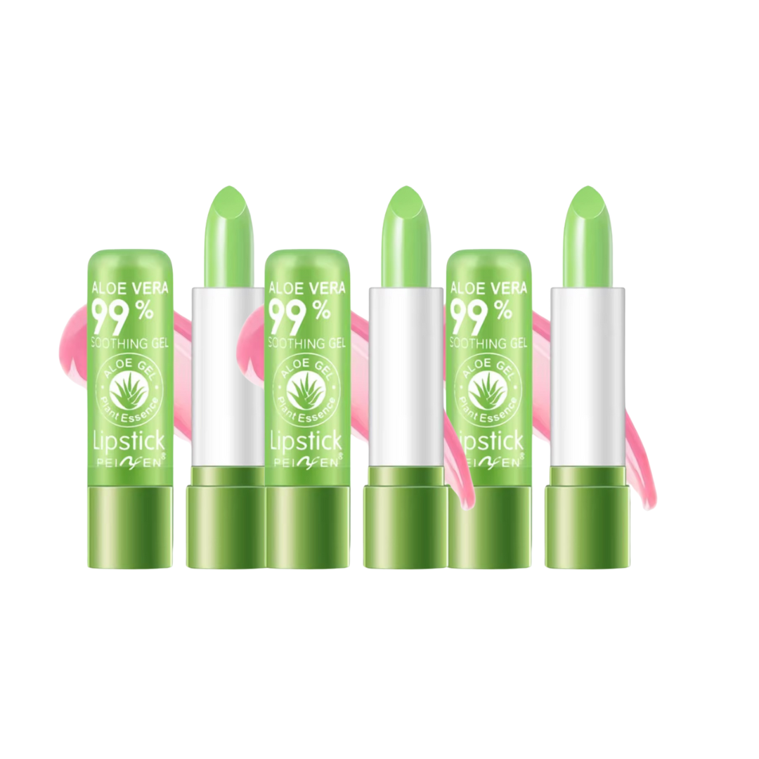 Color-Changing Aloe Lipstick – Long-Lasting, Moisturizing Green-to-Pink Magic Lipstick