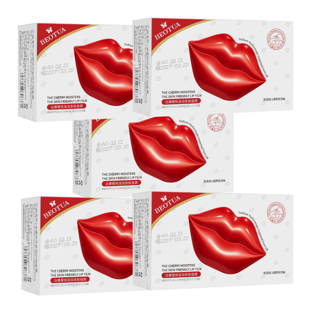 20pcs Cherry Vitamin Lip Masks – Moisturizing Lip Patches with Cherry Extract to Brighten Remove Dead Skin & Improve Dry Lips Gift for Women