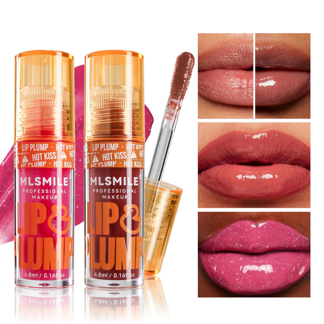 Spicy Lip Plumping Gloss & Oil Set – Moisturizing, Long-Lasting Mirror Shine with Natural Pearl Finish
