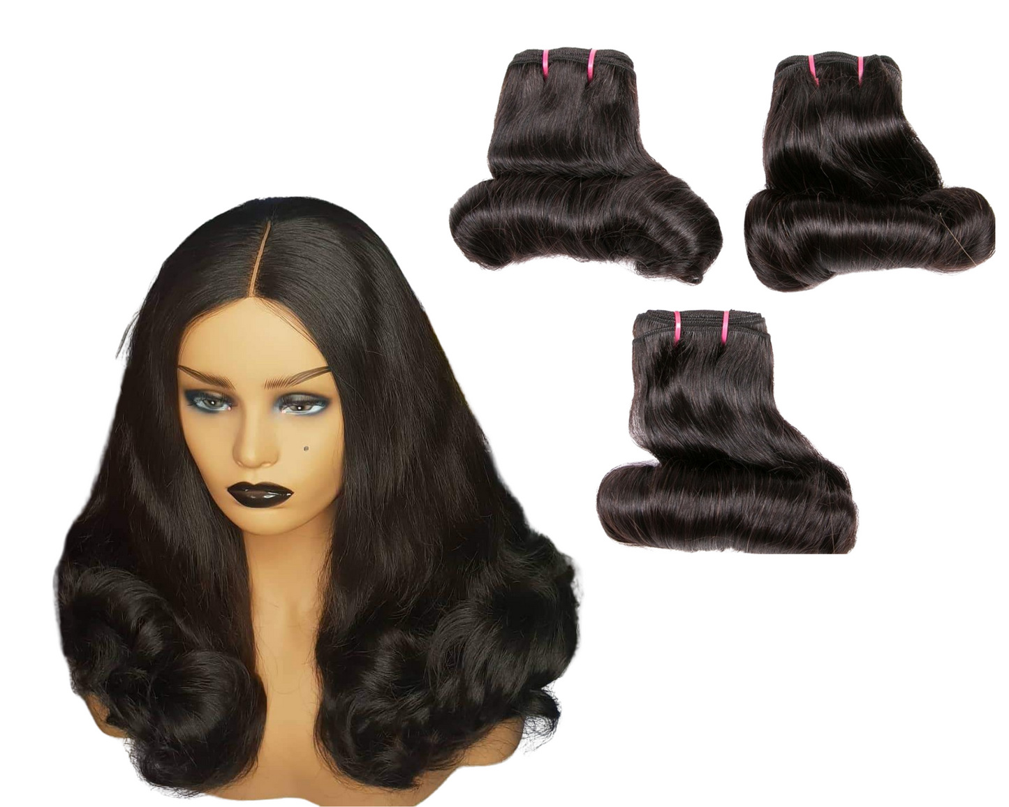 Super Double Drawn 12A Grade EGG CURL BUNDLES with CLOSURES & FRONTAL