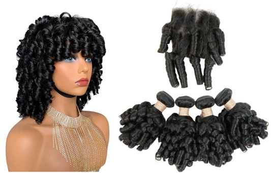 10A Grade Brazilian 3/4 Bundles Loose Bouncy Curl Human Hair bundles w
