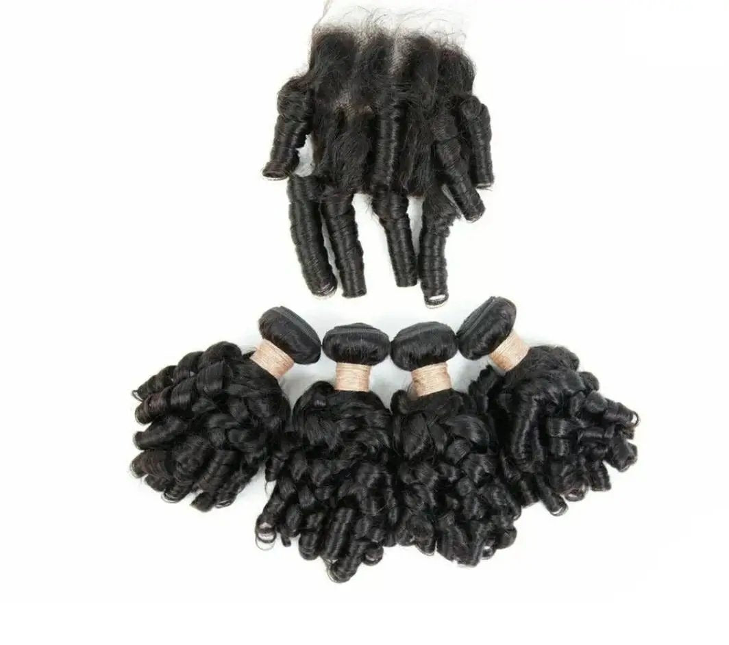 10A Grade Brazilian 3/4 Bundles Loose Bouncy Curl Human Hair bundles w