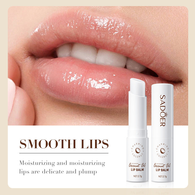 Coconut Oil Lip Balm – Moisturizing & Nourishing with Squalane, Hypoallergenic, Natural Finish