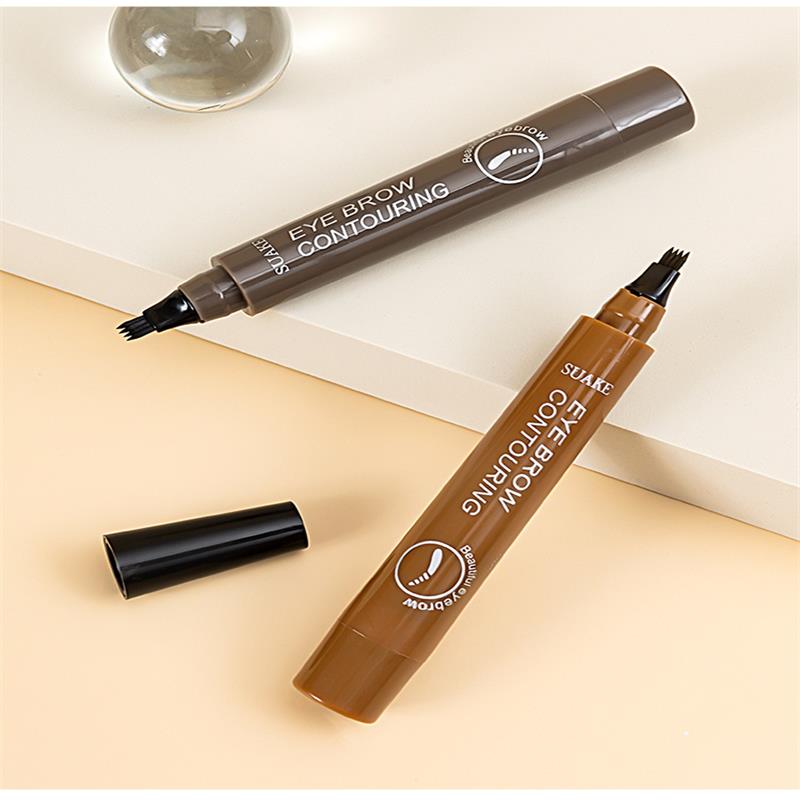 5pcs 4D Microblading Eyebrow Pens – 4-Prong Tip Tattoo Effect, Long-Lasting Liquid Eyebrow Pencil for Natural Hair-Like Strokes