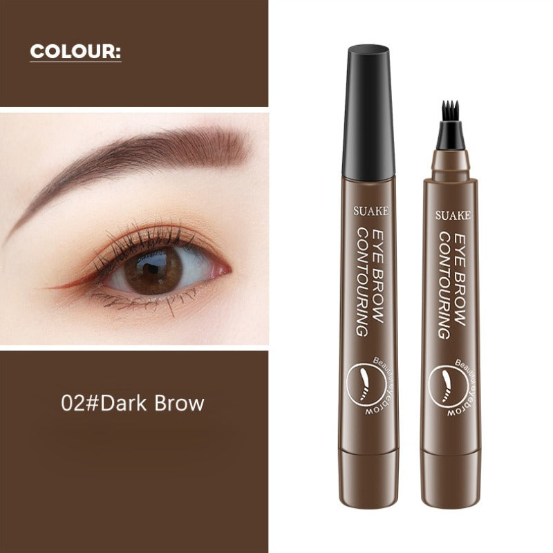 5pcs 4D Microblading Eyebrow Pens – 4-Prong Tip Tattoo Effect, Long-Lasting Liquid Eyebrow Pencil for Natural Hair-Like Strokes
