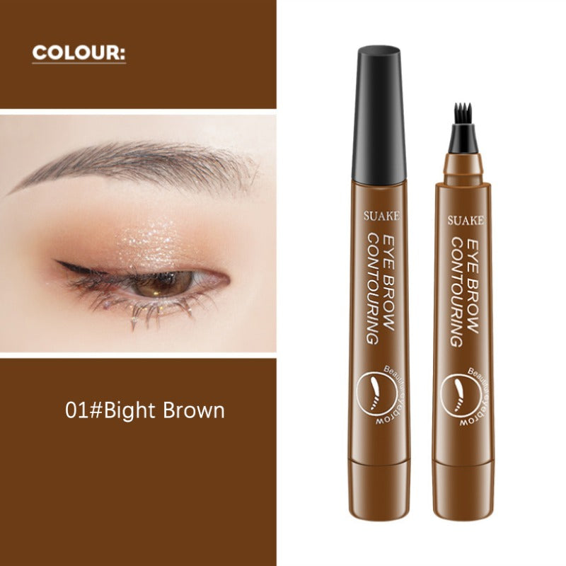5pcs 4D Microblading Eyebrow Pens – 4-Prong Tip Tattoo Effect, Long-Lasting Liquid Eyebrow Pencil for Natural Hair-Like Strokes