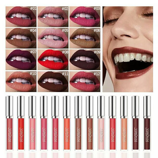 11-Piece Matte Velvet Liquid Lipstick Set – Long-Lasting, Waterproof, Non-Stick & Moisturizing Lip Gloss