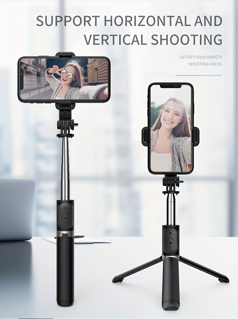 40-Inch Telescopic Selfie Stick Tripod – 360° Rotation, Wireless Remote & Floor-Standing Stand for iPhone/Android, Vlogging & Live Streaming
