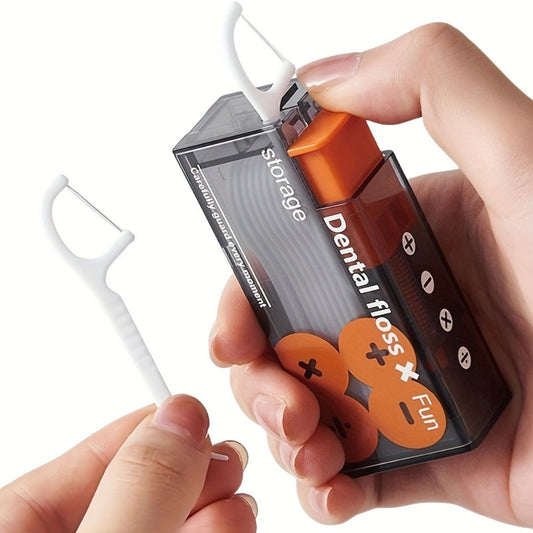 2Pcs Portable Dental Floss Dispenser – Sleek Lighter-Style Design Automatic Toothpick Holder for Home & Travel Use