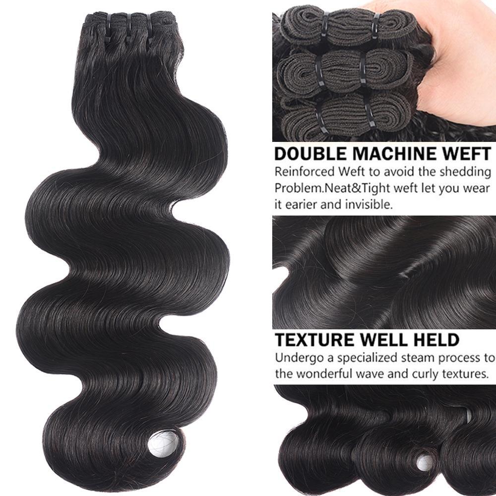 Super Double Drawn 12A Grade Body Wave BUNDLES with CLOSURES & FRONTAL
