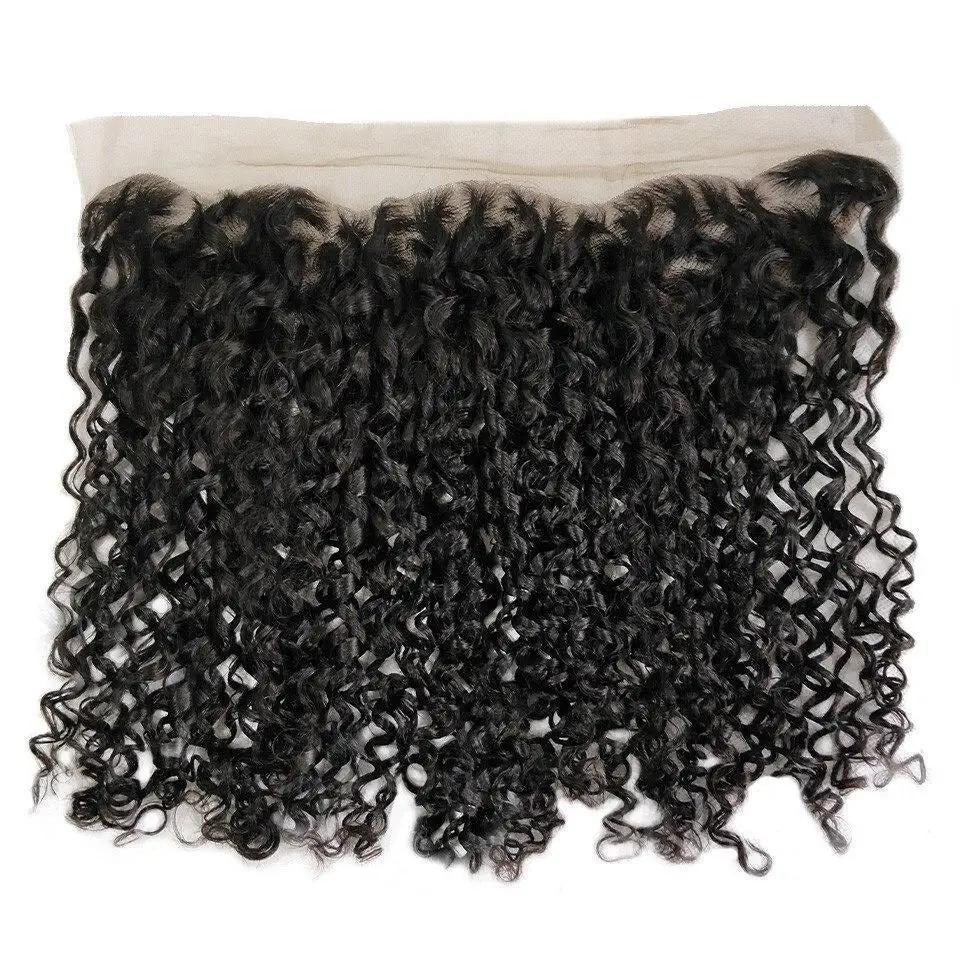 10A Grade Brazilian Pissy Curly Fumi Human Hair 3/4  Bundles With 4x4