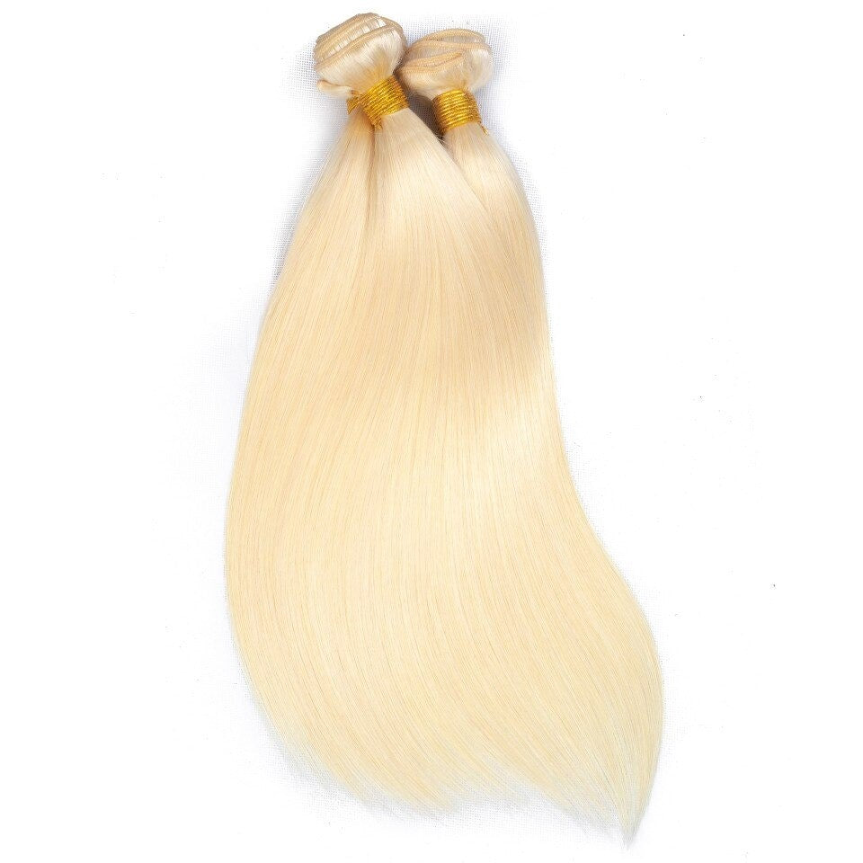 Brazilian Blonde 10A Grade #1B/613 Straight BUNDLES with CLOSURES & FRONTALS