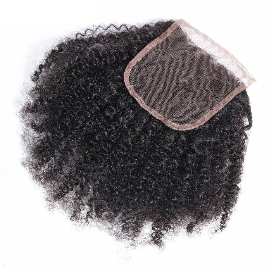 10A Grade Afro Kinky Curly 4x4 Brazilian 5x5 Lace 6x6 Closure Remy Human Hair