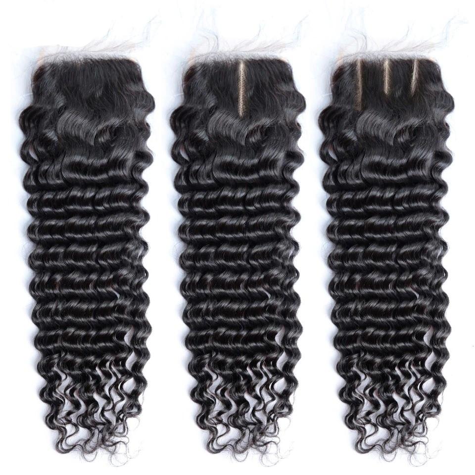10A Grade Deep Wave 4x4 Brazilian  5x5 Lace 6x6 Closure Remy Human Hair