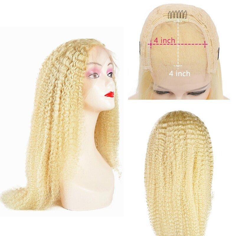 Curly 613 Transparent Lace 13x4 Frontal Wig 4x4 Closure Wig 13x6x1 Hum