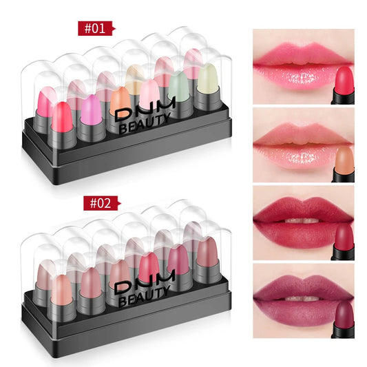 12-Color Eyeshadow Stick Set – Long-Lasting Cream Sticks with Glitter & Matte Finishes in Black, Gray & Mixed Shades