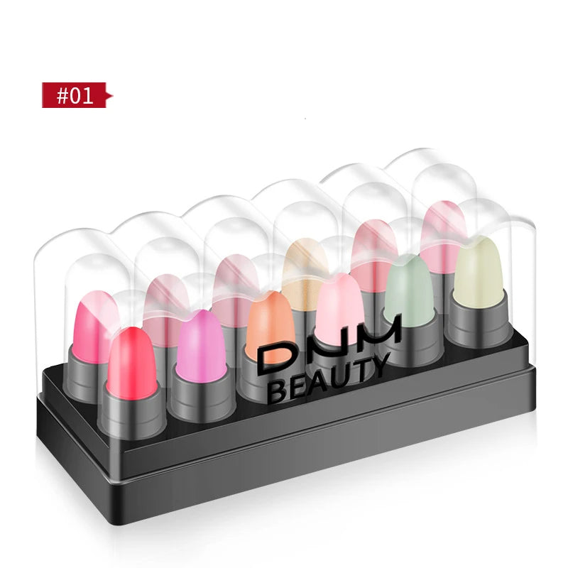 12-Color Eyeshadow Stick Set – Long-Lasting Cream Sticks with Glitter & Matte Finishes in Black, Gray & Mixed Shades