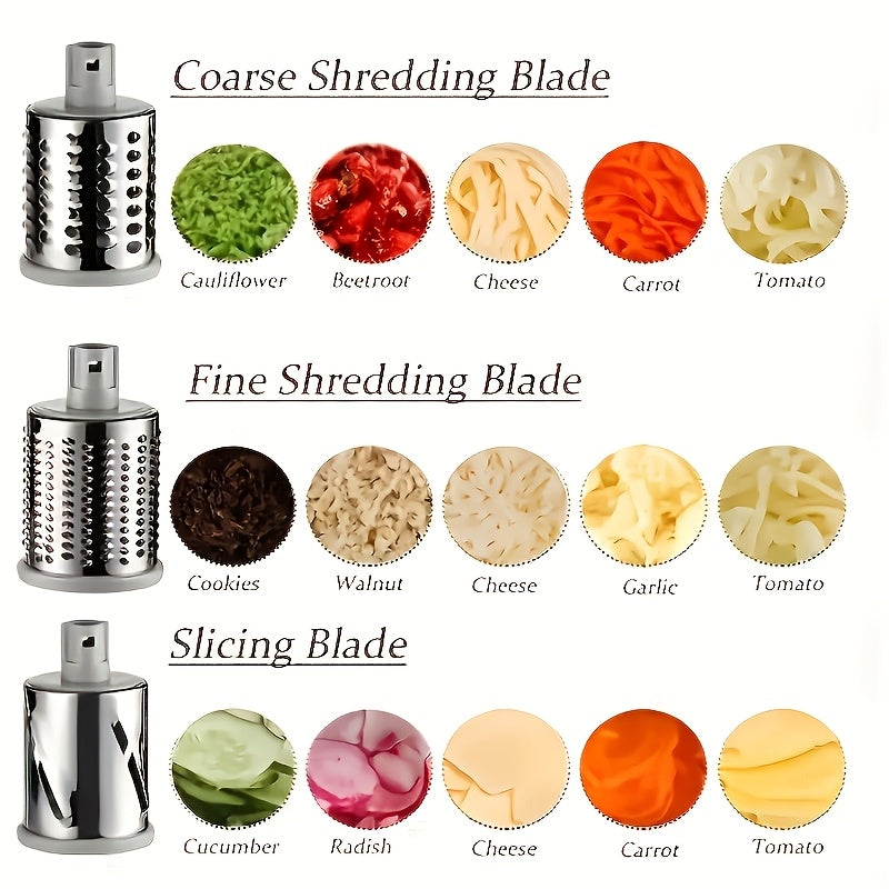 Manual Multi-Functional Drum Slicer – Desktop Kitchen Tool for Slicing Cheese, Vegetables & Fruits with Ease