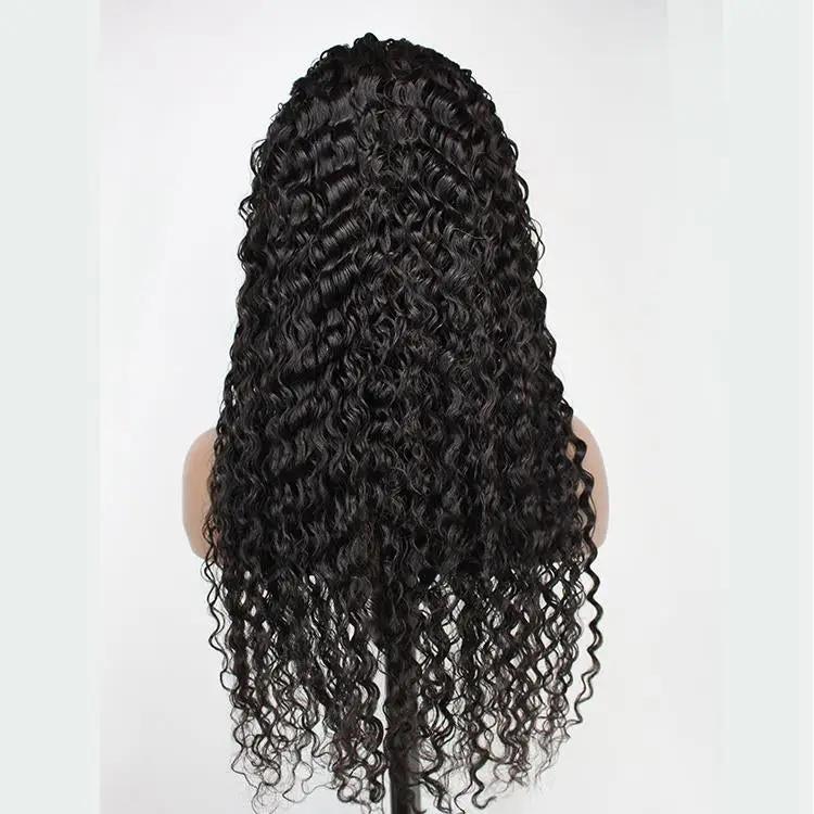 180% Density Full 4x4 Transparent Lace Front Jerry Curl Human Hair Wig